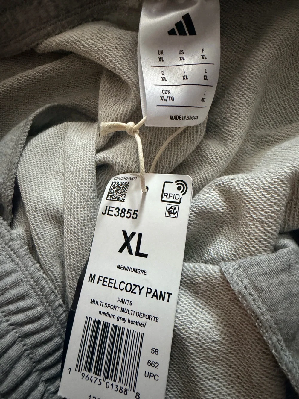 adidas Gray Fleece Joggers with Black Logo